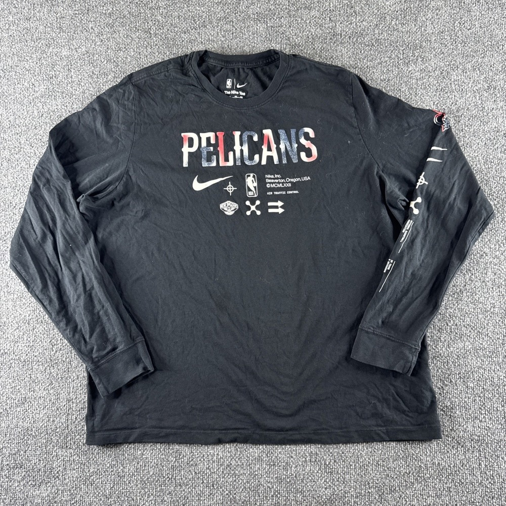 Nike New Orleans Pelicans Dri-Fit Shirt Men XXL NBA  Black Long Sleeve Training